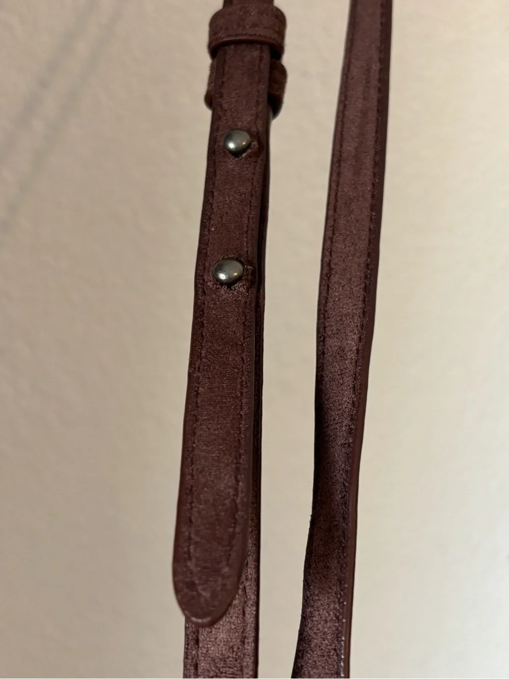 Ed Hardy Brown Suede Crossbody with Rhinestone Cross